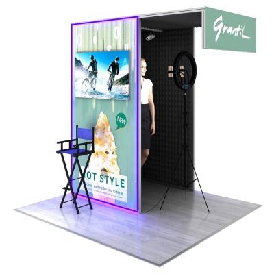 China Portable High Quality Direct Emission Photo Backdrop Aluminum Tension Cloth Booth Custom Design for sale