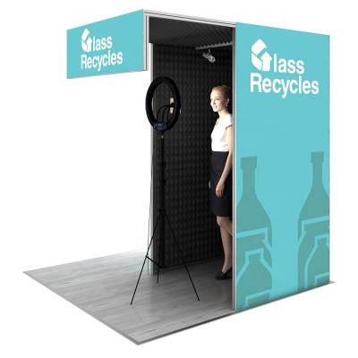 China Custom Aluminum Portable Full Color Printing Backdrop Stand For Trade Show Expo Fair Media Live Broadcast for sale