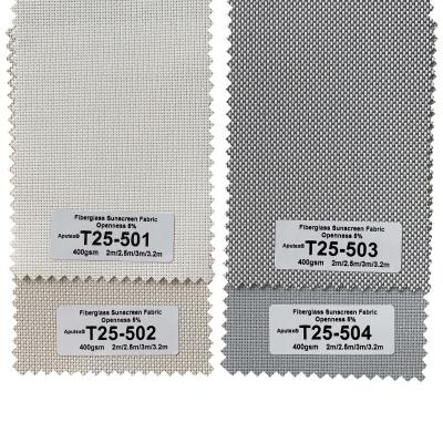 China Waterproof 400g/M2 Outdoor Blind Fiberglass Sunscreen Fabric 2m 2.5m 3m for sale