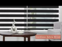 Cordless Zebra Roller Shade Double Layered Window Blind Fabric For Day And Night