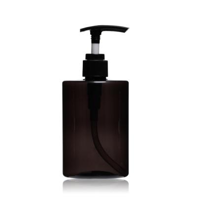 China 350ml Cosmetic Round Hand Gel Black Gel Soap Sanitizer Pump Plastic Bottles for sale