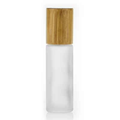 China High Qiality Frosted 10ML Roll On Glass Bottle Roll On Bottles For Essential Oils Roll On Bottles With Bamboo Lid for sale