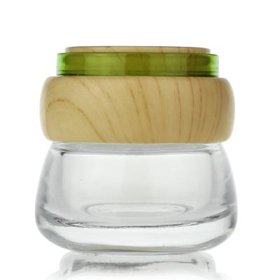 China High Qiality Clear Glass Jar With Mushroom Cap 15g 30g 50g Face Cream Jars Container Manufacturers Cosmetic Packaging Set For Skin Care Jar for sale