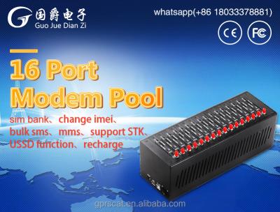 China Send and receive port sms/bulk sms gsm port call/gprs/stk 16 modem with MC35i module for bulk sms to command for sale