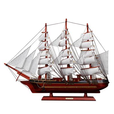 China Europe Wholesale 75cm Sailing Smooth Wood Sailboat Ornaments Office Living Room Decoration Model Crafts for sale