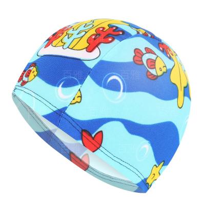 China New Cartoon High Quality Color Printing Children's Swim Cap Eco-friendly Silicone Pool Hat for sale