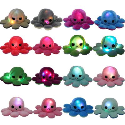 China Double-sided training octopus plush toy _flash doll new year flash LED small flash with light octopus for sale