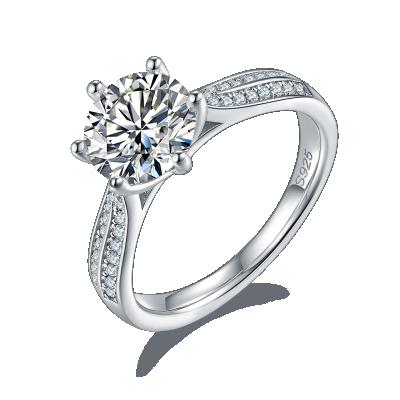 China Appreance Classic 925 Sliver Exquisite Female CVD Diamond Jewelry Women Custom Jewelry Engagement Ring for sale