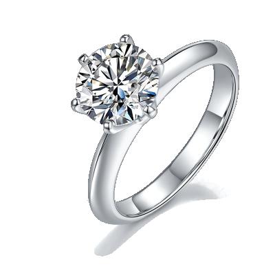 China 2 Carat Appreance Exquisite Sterling Silver Ring Moissanite Wedding Ring for sale