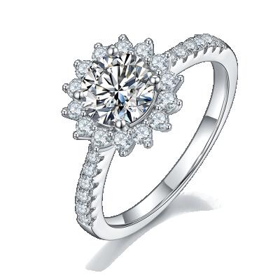 China Environmental Friendly Sunflower Flower Shape with Sufficient Diamond Drill Bit Engagement Ring for sale