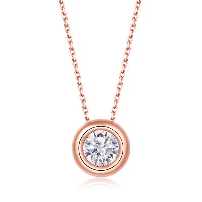 China TRENDY Custom Necklace Pendant Gift for Girlfriend Rose Gold Moissanite Jewelry for sale