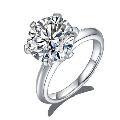 China Simple and Elegant 5ct Moissanite CLASSIC Six-claw Inlay Ring Female Rings for sale