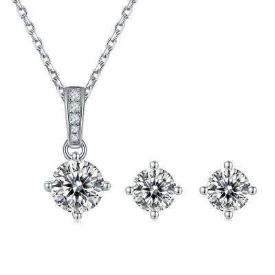 China TRENDY Classic Four Claws Wedding Jewelry Sets Necklace Women Jewelry Set for sale