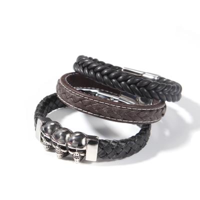 China Handmade Wholesale Hiphop Hand - Woven Simple Loop Men's Stainless Steel Bracelet for sale