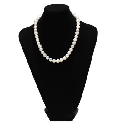 China Luxury Hiphop Pearl Necklace Cross Hip Hop Zircon Jewelry Necklaces 8-10Mm for sale