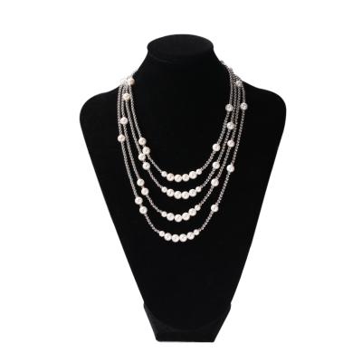 China Hiphop Jewelry Necklace Punk Pearl Beads Strand Chain Necklace For Men for sale