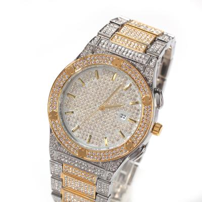 China New Fashion 2021 Day/Date Diamond-studded Big Dial Men's Wrist Watches High-End Quartz Watch Men's Watches for sale