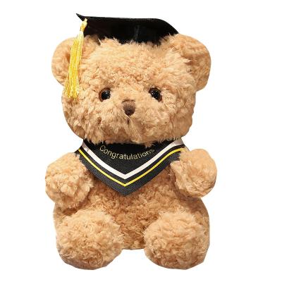 China Cute Fun Graduation Bear Doctor Hat Dr. Plush Toy Bachelor Teddy Bear Doll Logo Graduation Bear Souvenir Gift for sale