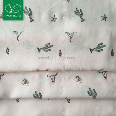 China High quality 100% rayon print woven fabric with cactus for sale