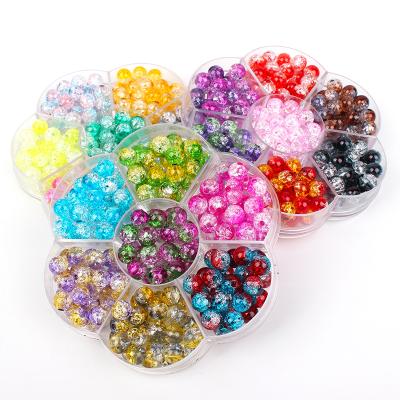 China DIY Round Multicolor Transparent Ball Slot DIY Acrylic Beads for sale