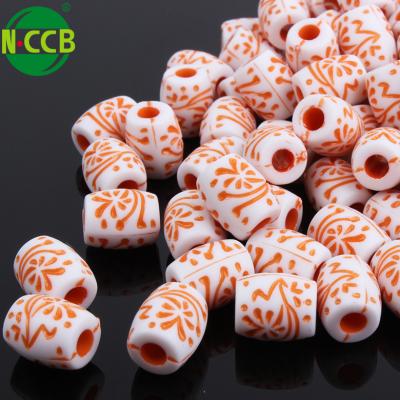 China Jewelry Making New Design Big Hole Tube Shaped Flower Cut Out Plastic Spacer Bead For Jewelry Accessories for sale