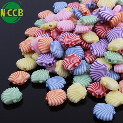 China Jewelry Making Wholesale Mixed Color Sea Shell Acrylic Spacer Nigeria Beads Bulk For Cheap Kids Necklace Jewelry for sale