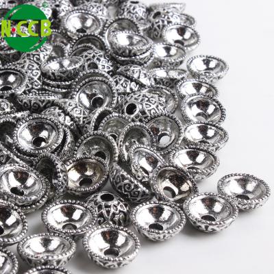 China Jewelry Making 2018 New Cap Style Antique Silver Plated Big Hole Spacer Acrylic Beads For Jewelry for sale