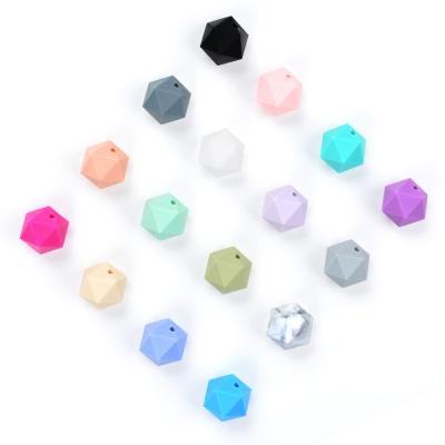 China Soft Toy Colorful Faceted Silicone Beads for DIY Baby Teething Necklace Jewelry for sale