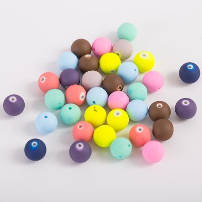 China Colorful Neon Garment Accessories Plastic Jewelry Round Silicone Rubber Beads for sale