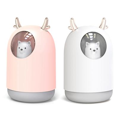 China Auto Shut-off By 8hours Use Portable Cardboard Car Air Humidifier 300ML USB Seven-color Lights Mini Mist Essential Oil Diffuser Home Aroma Humidifier for sale