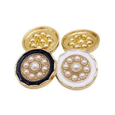 China 18mm~25mm Round Metal Stain Pearl Button Nickel Free Wholesale Metal Accessories Leg Buttons for sale