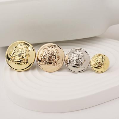 China Wholesale Round Metal Alloy Button Lion Coat Button Leg Style Retro Jeans Nickel Free for sale