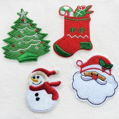 China Viable Hot Sale High Quality Christmas Patch Iron On Embroidery Custom Patch For Clothing Kids Patch Accept Variety Custom Design for sale