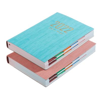 China New Customized Eco-friendly PU Journal Notebook 2022 Calendar Planner Diary Notebook With Read Ribbon for sale