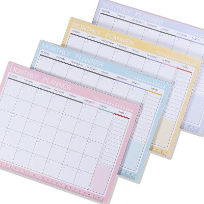 China Custom Printed Logo Printed Monthly Easy Teardrop Weekly Planner Protection Notepad On Desk for sale