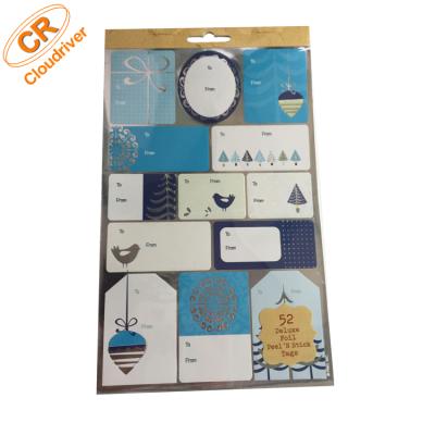 China New Recycled Custom Clear PET Cover Foil Stamping Gift Tag Decoration Paper Sticker Book For Scrapbook for sale