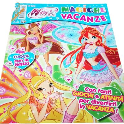 China Customized eco-friendly A4 girls cartoon printed coloring drawing book with stickers for sale