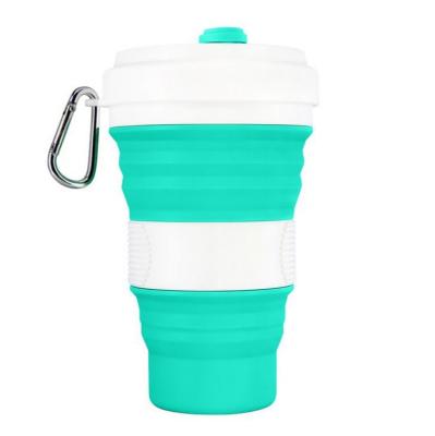 China BPA Free Custom Silicone Collapsible Collapsible Drinking Water Coffee Mug Logo Eco Reusable Plastic Lid For Outdoor Travel for sale