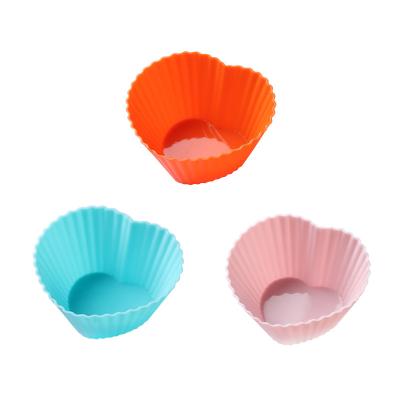 China Viable Thicker Silicone Baking Cups Round Cupcake Mold Baking Cake Cup Silicone Bun Mold for sale