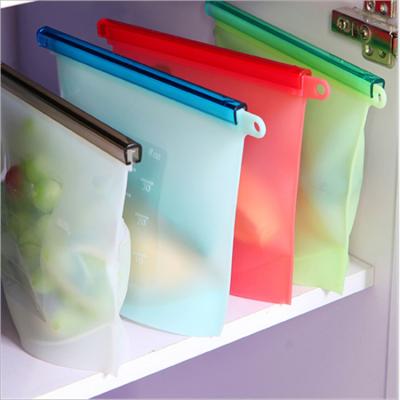 China New Products Silicone Food Storage Reusable Food Storage Bags Microwavable Microwavable Collapsible Bag Large Sets for sale