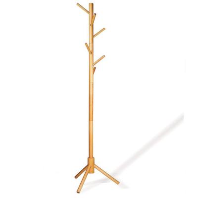 Κίνα made coat rack wood high quality wooden garment rack free vertical with 6 hooks προς πώληση