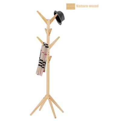 Κίνα made wood coat rack high quality wooden garment rack free vertical with 8 hooks προς πώληση