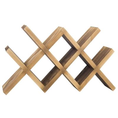 China hand made bad rack wood geometric design table wine rack rustic wood veneer en venta