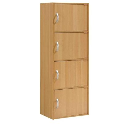 China wooden cabinet door durable wood structure 4 - storey bookcase à venda