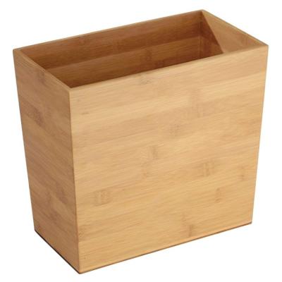 China handmade bamboo rectangular garbage basket suitable for small space Te koop