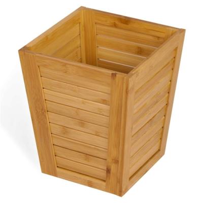 China small bamboo garbage basket wooden bedroom garbage can Te koop