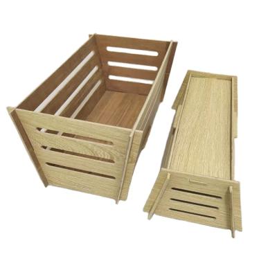 China strong and sturdy plywood simple and assemble wood fruits storage basket for sale