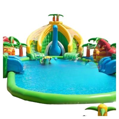 China Gonflables Toboggans Bords de Piscines Inflatable Water Slide with Pool Juegos Acuaticos for sale