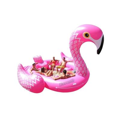 Cina Commerciale 6 Persone rosa gonfiabile Flamingo galleggiante per la piscina Sea Lake 16ft L x 9ft H in vendita