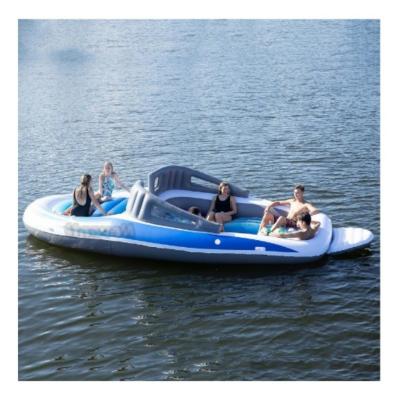 China Newest Inflatable Airtight Water Party Boat for Island Float 5-10 Person Capacity for sale